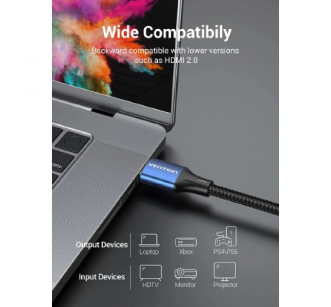 Кабель мультимедійний HDMI M to HDMI M 1.5m V2.1 8K 60Hz blue VENTION (ALGLG)