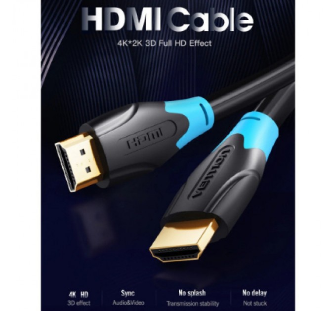 Кабель мультимедійний HDMI M to HDMI M 15.0m V2.0 4K 60Hz black VENTION (AACBN)