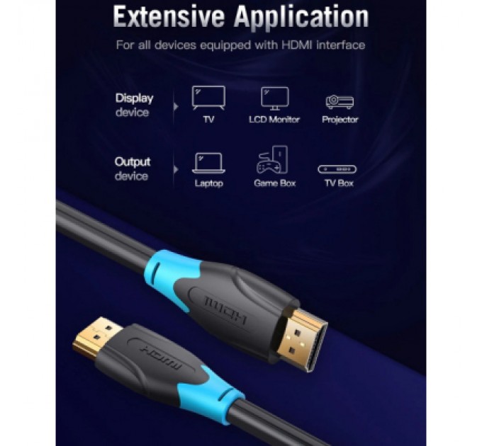 Кабель мультимедійний HDMI M to HDMI M 20.0m V2.0 4K 30Hz black VENTION (AACBQ)