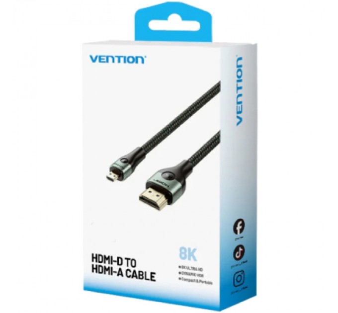 Кабель мультимедійний HDMI M to HDMI micro M 2.1m V2.0 8K 60Hz green VENTION (AGKGH)