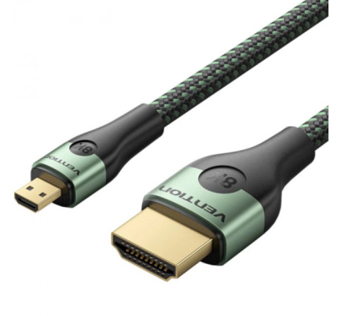 Кабель мультимедійний HDMI M to HDMI micro M 2.1m V2.0 8K 60Hz green VENTION (AGKGH)