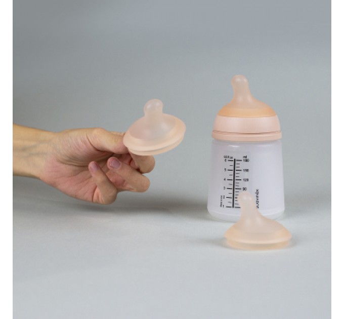 Соска Suavinex ZERO.ZERO антиколікова,середній потік, бежева, +0 міс (308452)