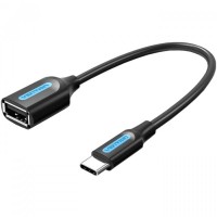 Перехідник OTG USB 2.0 AF to USB-C 0.15m black VENTION (CCSBB)