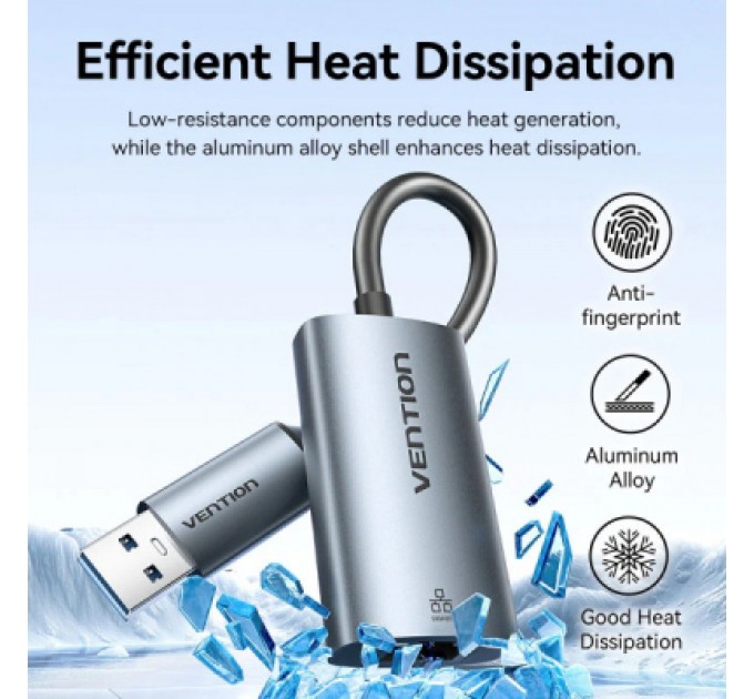 Перехідник USB-C to RJ45 Ethernet 1000Mbps gray VENTION (CFQHB)