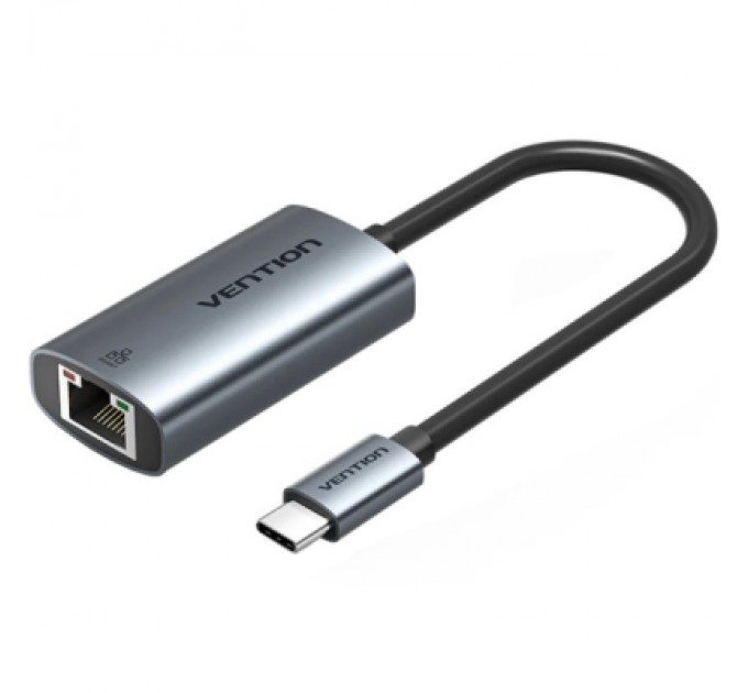 Перехідник USB-C to RJ45 Ethernet 1000Mbps black VENTION (CFPHB)