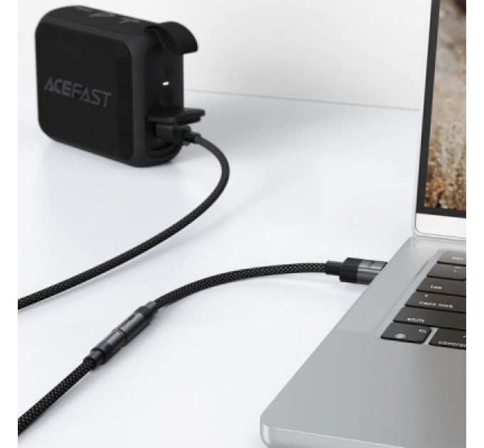 Перехідник USB AM to 3.5mm F 0.15m black Acefast (6974316285298)