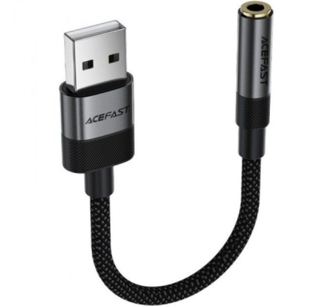 Перехідник USB AM to 3.5mm F 0.15m black Acefast (6974316285298)