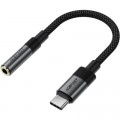 Перехідник USB-C to 3.5mm F 0.15m DAC audio black Acefast (6974316285281)