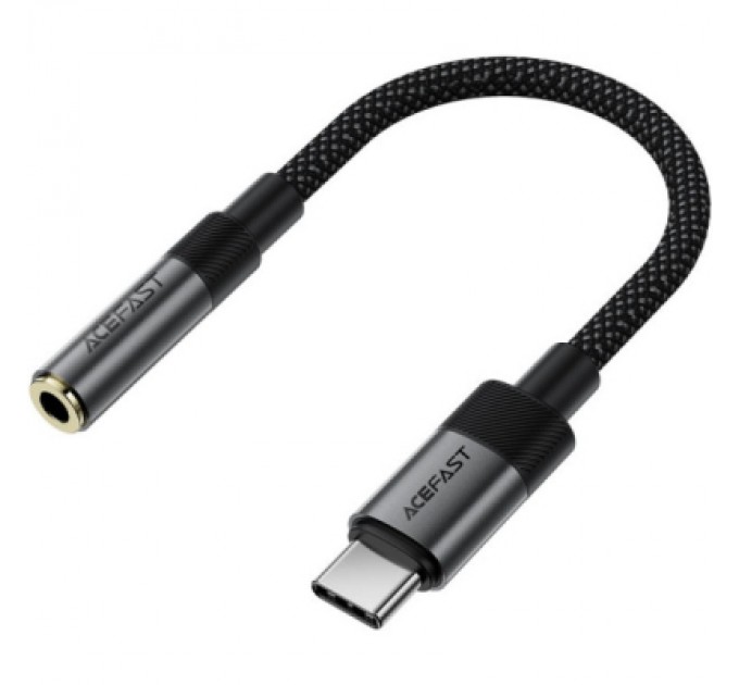 Перехідник USB-C to 3.5mm F 0.15m DAC audio black Acefast (6974316285281)