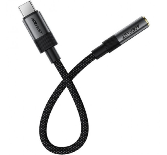 Перехідник USB-C to 3.5mm F 0.15m DAC audio black Acefast (6974316285281)