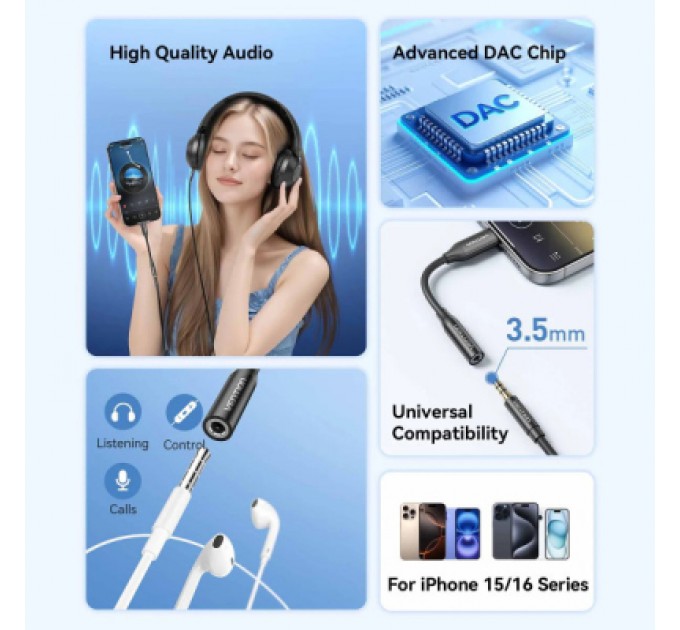 Перехідник USB-C to 3.5mm M black VENTION (BIIBA)