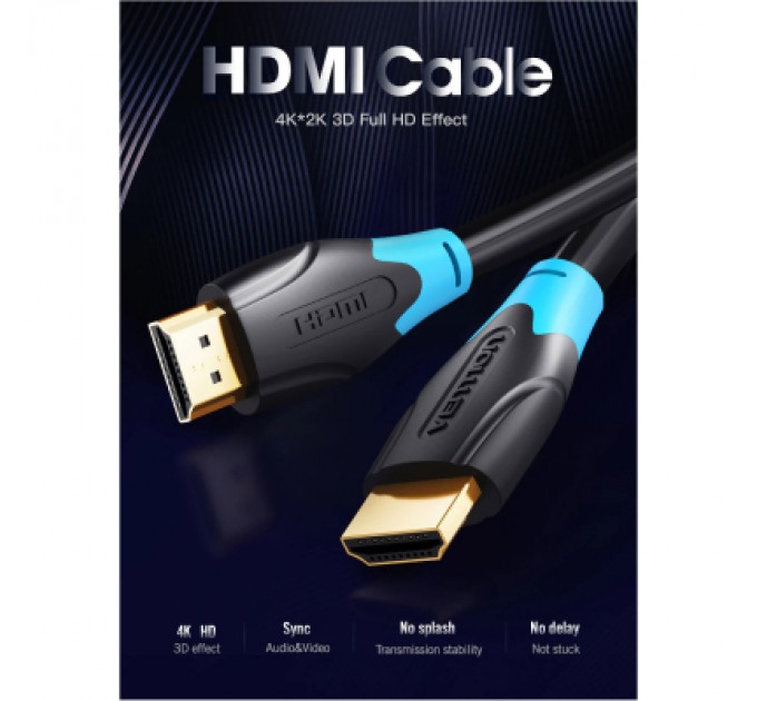 Кабель мультимедійний HDMI to HDMI 1.0m v2.0 Vention (AACBF)