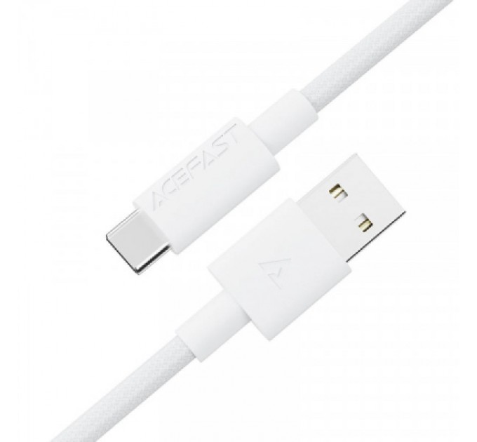 Дата кабель USB 2.0 AM to USB-C 1.2m 3A white Acefast (6974316284260)