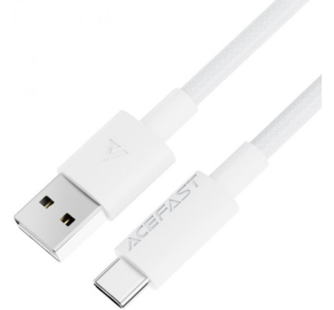 Дата кабель USB 2.0 AM to USB-C 1.2m 3A white Acefast (6974316284260)