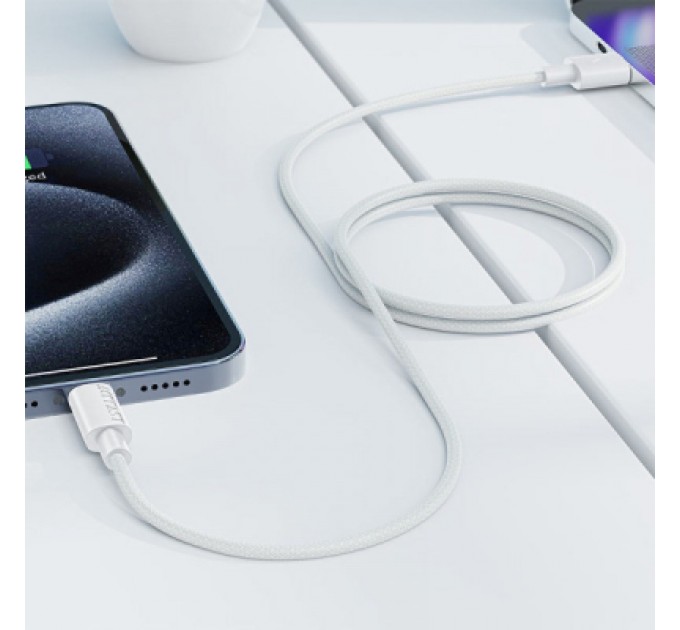 Дата кабель USB 2.0 AM to USB-C 1.2m 3A white Acefast (6974316284260)