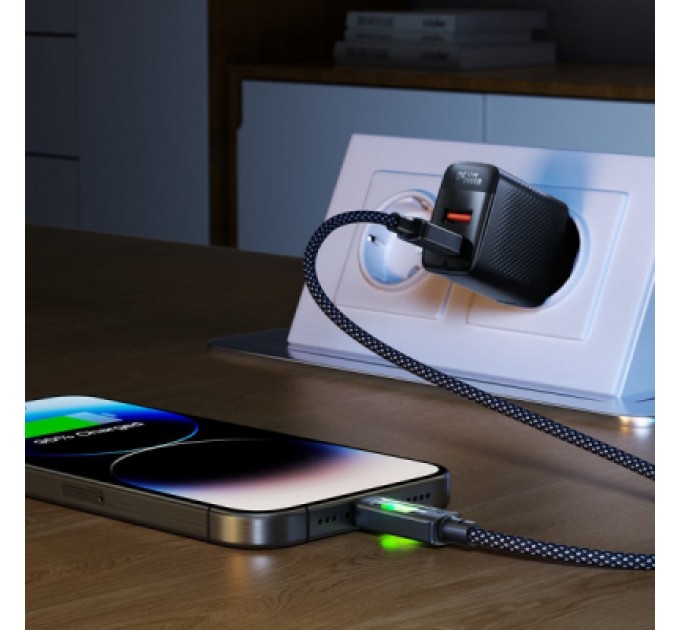 Дата кабель USB-C to USB-C 1.2m 60W black Acefast (6974316284666)