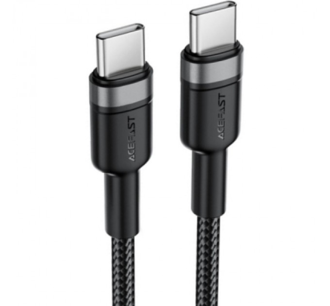 Дата кабель USB-C to USB-C 1.2m 60W black Acefast (6974316285137)
