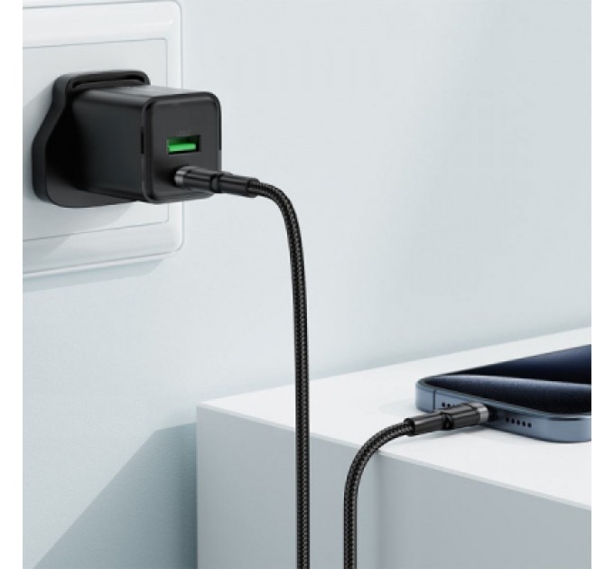 Дата кабель USB-C to USB-C 1.2m 60W black Acefast (6974316285137)