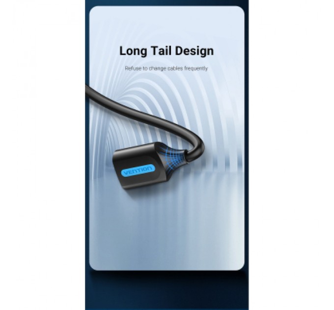 Дата кабель USB 2.0 AM/AF 1.5m black Vention (CBIBG)