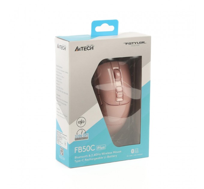 Миша бездротова A4Tech Fstyler FB50C Plus Pink