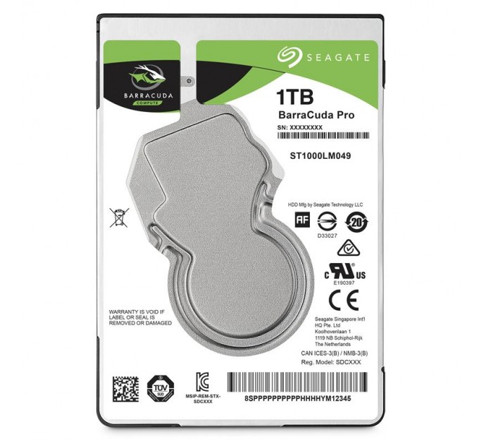 Накопичувач HDD 2.5" SATA 1.0TB Seagate BarraCuda Pro 7200rpm 128MB (ST1000LM049)_Refurbished