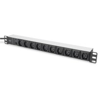 Силовий блок 19" 1U w/PDU 10xC13, 10A, 250V, вилка C14 Digitus (DN-95404)