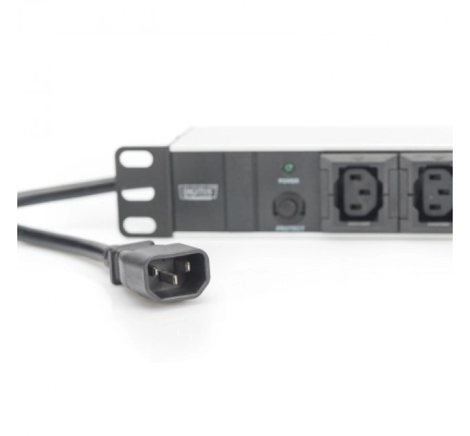 Силовий блок 19" 1U w/PDU 10xC13, 10A, 250V, вилка C14 Digitus (DN-95404)