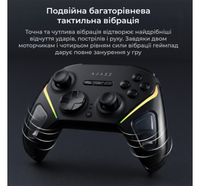 Геймпад Ajazz GP100 2.4G/BT/USB Switch/PC/iOS/Android RGB Black (GP100-B)