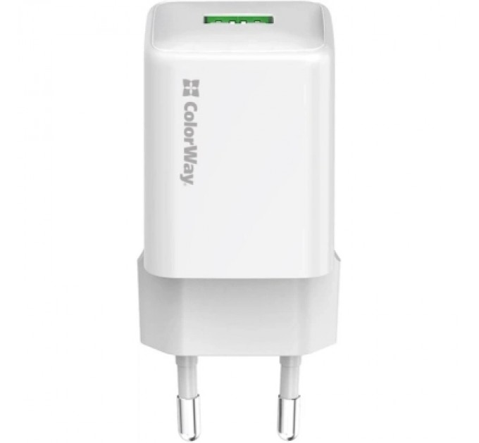 Зарядний пристрій ColorWay USB QC3.0 18W white (CW-CHS063Q-WT)