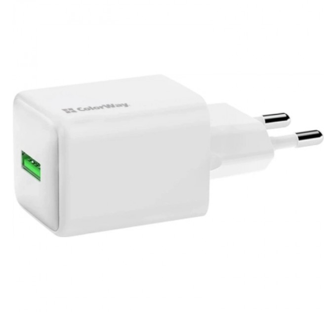 Зарядний пристрій ColorWay USB QC3.0 18W white (CW-CHS063Q-WT)