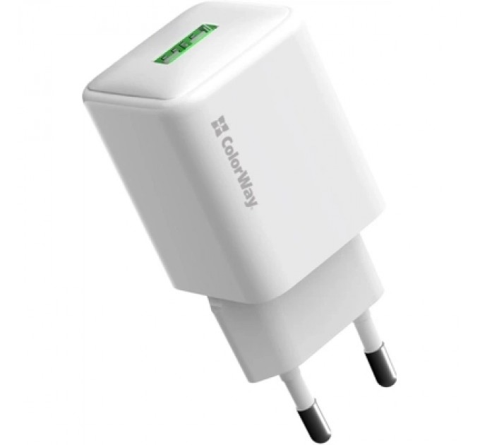 Зарядний пристрій ColorWay USB QC3.0 18W white (CW-CHS063Q-WT)