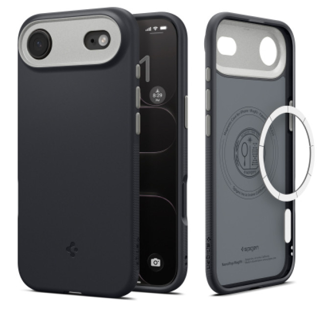 Spigen Чохол до мобільного телефона Spigen Nano Pop MagFit iPhone 17 Air Black Sesame (ACS10301)