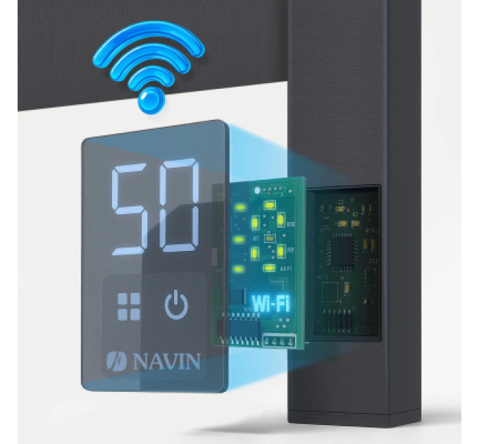 Navin Сушарка для рушників Navin Авангард Х, 1200х480х71мм, Wi-Fi, сталь, чорний муар, праве підключення (12-272055-4812)