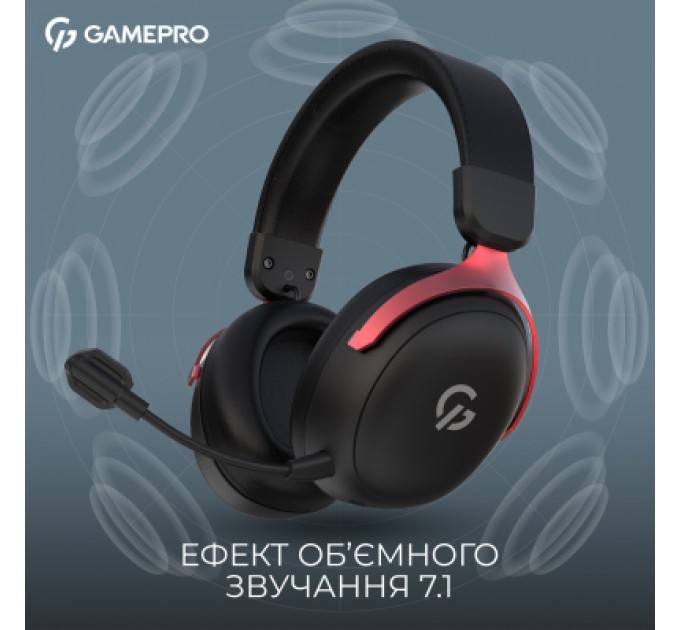 Навушники GamePro Asgard Freya Pro Wireless Black/Red (HSW201BR)