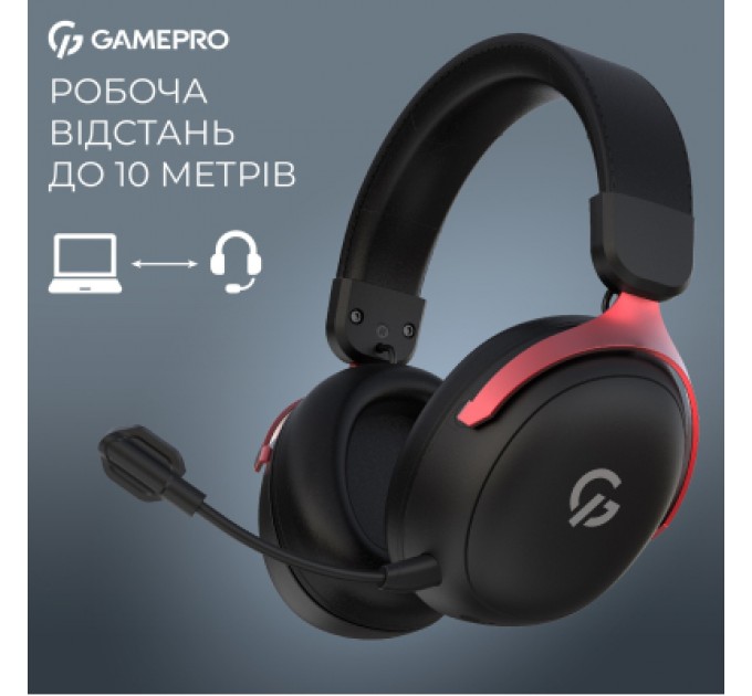 Навушники GamePro Asgard Freya Pro Wireless Black/Red (HSW201BR)