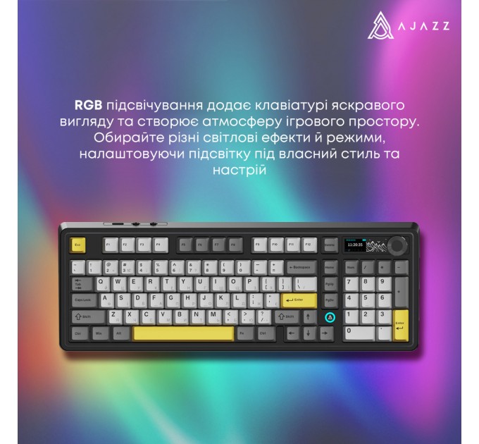 Клавіатура бездротова Ajazz AK980 V2 Maillard Switch Black (AK980-V2-M-BGY)