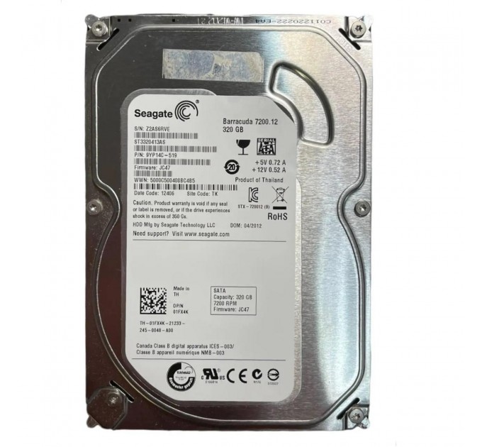 Накопичувач HDD SATA  320GB Seagate BarraCuda 7200rpm 16MB (ST3320413AS)_Refurbished