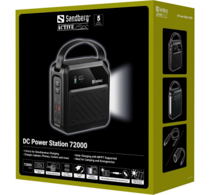 Батарея універсальна Sandberg 72000mAh max 268W, DC9,612,6V/10A, PD/100W(In/Out), LiMnFePO (421-22)