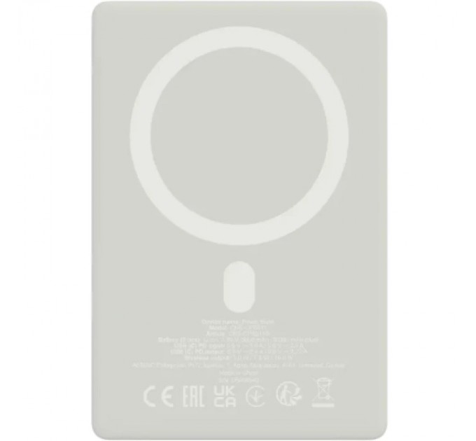 Батарея універсальна Canyon 10000mAh OnPower 511 PD20W Magnetic wireless MagSafe Grey (CNS-CPB511G)