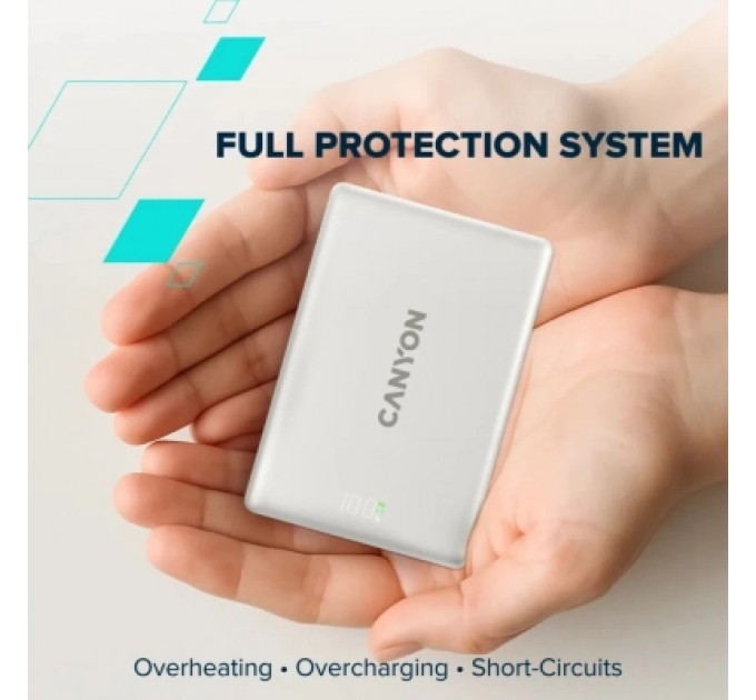 Батарея універсальна Canyon 10000mAh OnPower 511 PD20W Magnetic wireless MagSafe Grey (CNS-CPB511G)