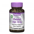 Мінерали Bluebonnet Nutrition Хелатний Залізо 18мг, Albion, 90 гелевих капсул (BLB-00726)