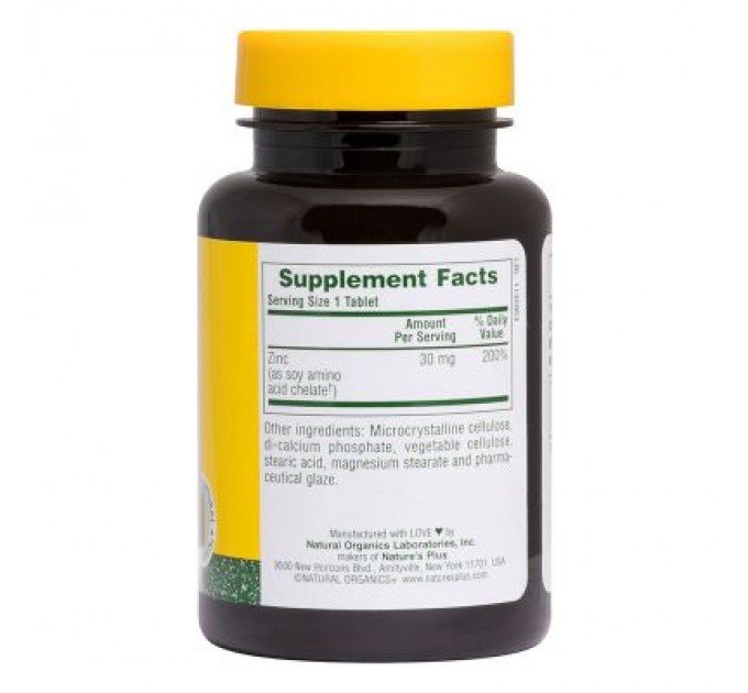Мінерали Natures Plus Цинк 30 мг, 90 таблеток (NTP3641)