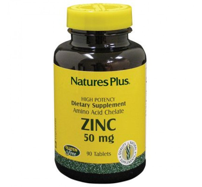 Мінерали Natures Plus Цинк 50мг, 90 таблеток (NAP-03645)