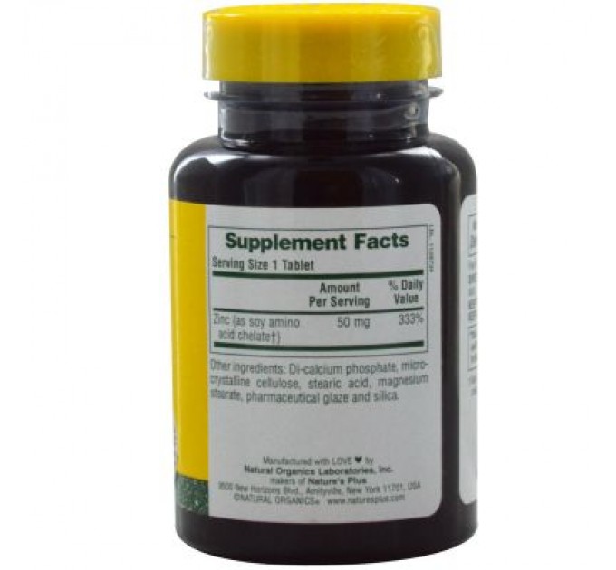 Мінерали Natures Plus Цинк 50мг, 90 таблеток (NAP-03645)