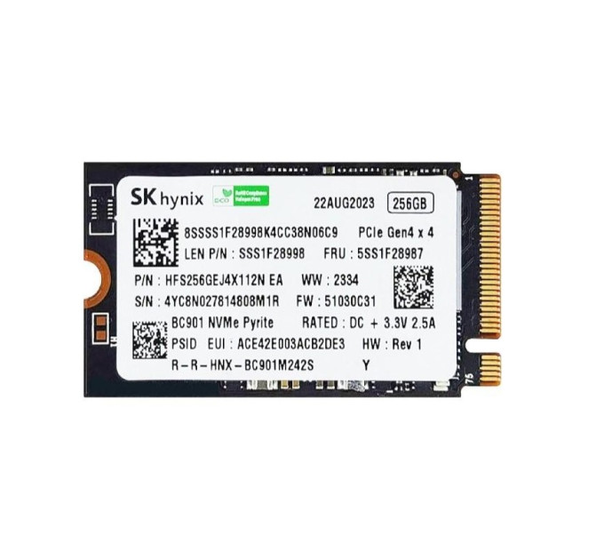 SK hynix Накопичувач SSD  256GB SK hynix M.2 2242 NVMe PCIe 4.0 x4 (HFS256GEJ4X164N)