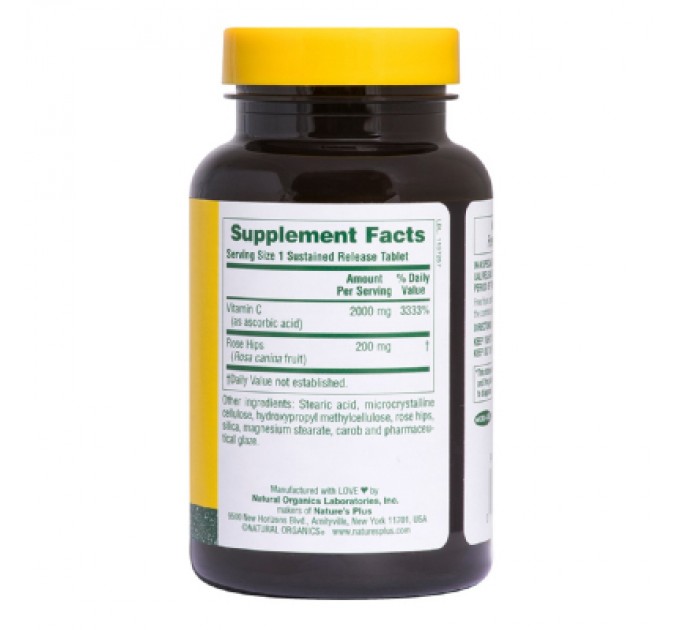 Вітамін Natures Plus Вітамін С, Ultra-C, 2000мг, Nature's Plus, 60 таблеток (NTP2220)