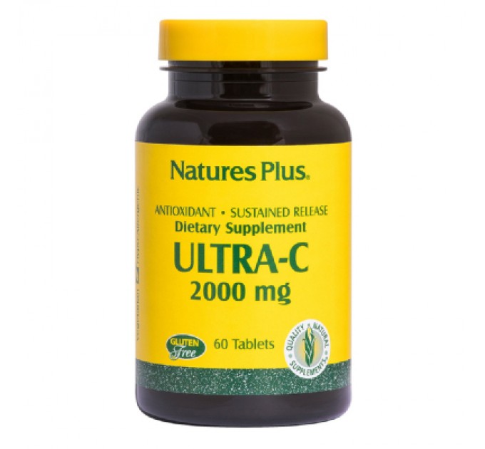 Вітамін Natures Plus Вітамін С, Ultra-C, 2000мг, Nature's Plus, 60 таблеток (NTP2220)
