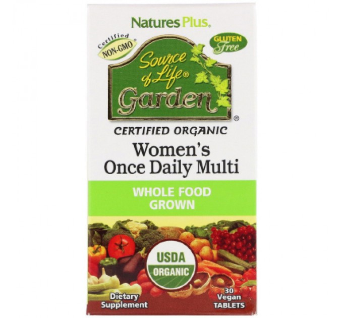 Мультивітамін Natures Plus Органічні Щоденні Мультівітаміни для Жінок, Sour (NAP-30747)