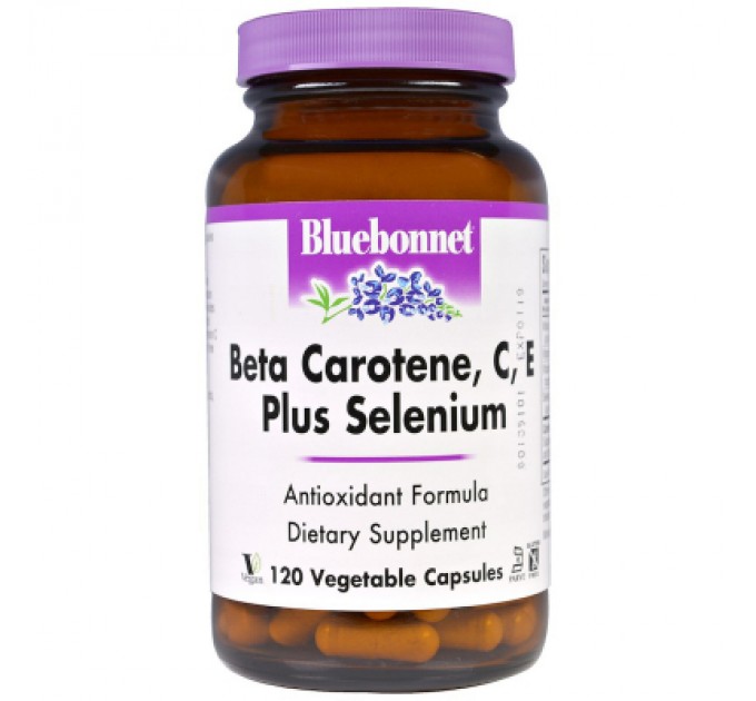 Вітамінно-мінеральний комплекс Bluebonnet Nutrition Бета-Каротин, C, Е + Селен, Beta Carotene, C, E Plus Seleniu (BLB-00322)