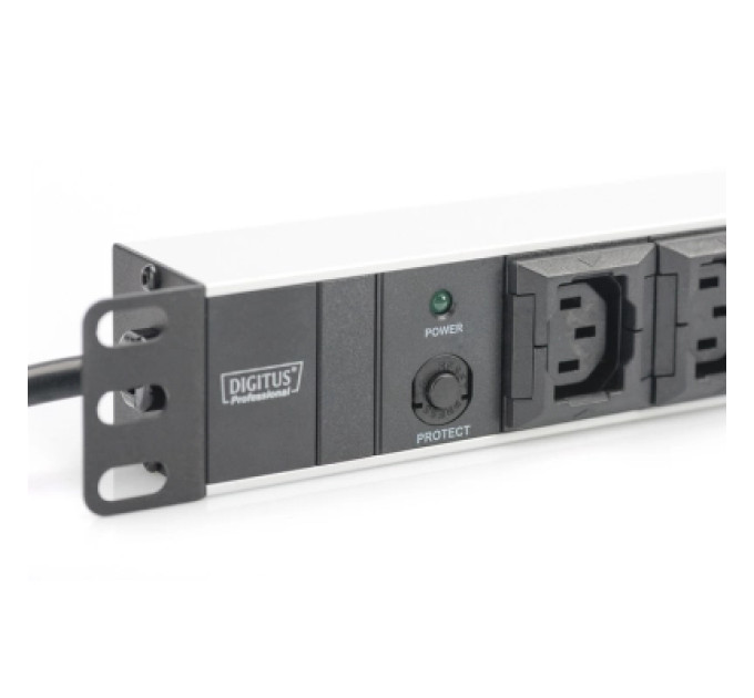 Digitus Силовий блок 19" 1U w/PDU 10xC13, 10A, 250V, вилка C14 Digitus (DN-95404)